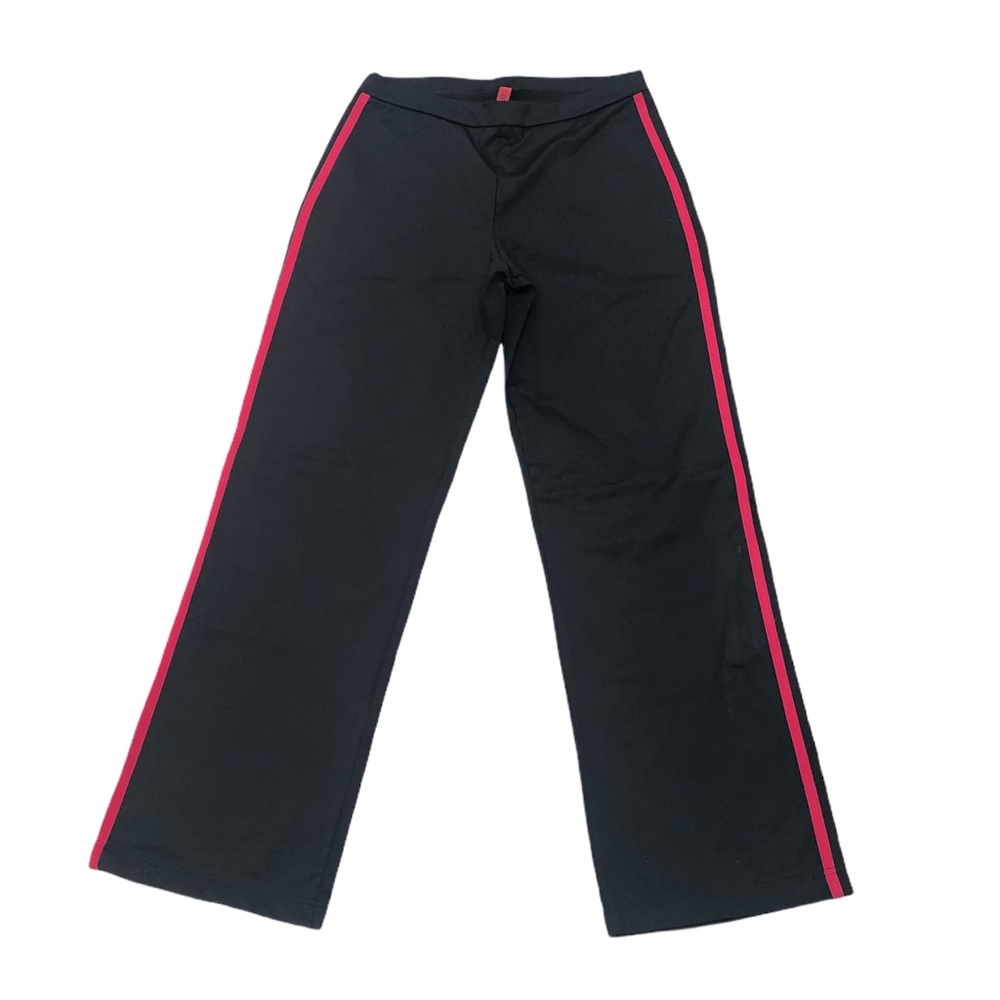 SAN FRANCISCO CITY LIGHTS BLACK WITH RED STRIPES WIDE LEG YOGA LOUNGE PANTS